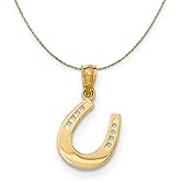 The Black Bow 14k Yellow Gold Reversible Horseshoe Necklace