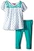 Kidtopia Girls' Polka Dot with Poly Lace Chiffon Top with Legging Tunic Set