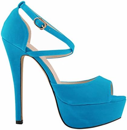 ZBeiBei Womens Peep Toe Strappy Platform Stiletto Ladies High Heel Sandal