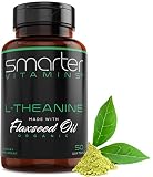 250MG L-THEANINE, Calming Alertness + Focus in Organic Flaxseed Oil, Non-GMO & Gluten Free, 50 Liquid Softgels, Natural Anti Stress & Calm L Theanine Pills