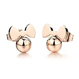 Fate Love Jewelry Cute Rose Gold Plated Little Mouse Stud Earrings for Girls Women, Hypoallergenic