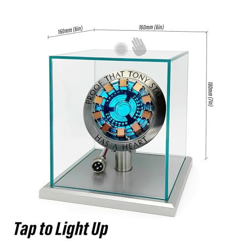 Lonyiabbi Luz LED ARC Reactor, Vitrina Coleccionable de Ciencia Ficción | Regalo coleccionable para hombres, iluminación ambiental USB, control por toque, modos de luz fija y respiración