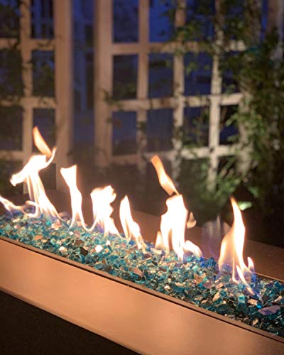 FutureWay Fire Glass Beads 20 Pound - 1/4 Inch Fire Pit Glass for Indoor and Outdoor Natural or Propane Fire Pits Fireplaces, Caribbean Blue High Luster