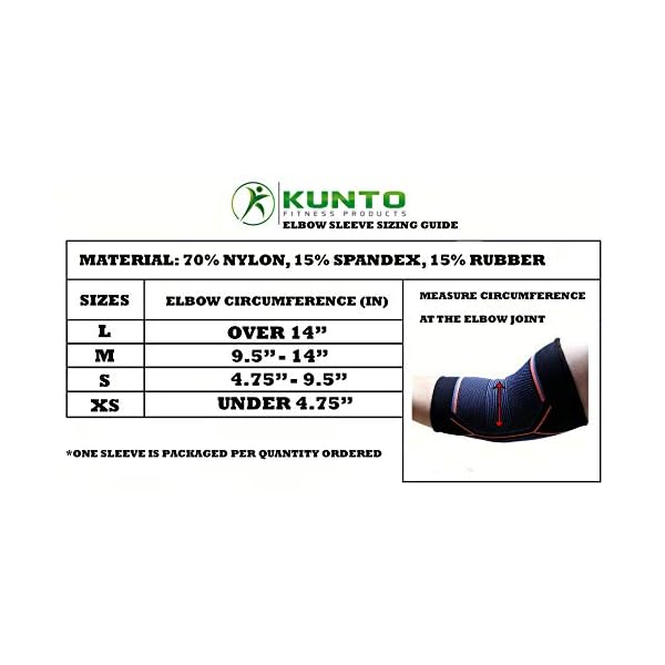 Kunto Fitness Elbow Brace Compression Support Sleeve (Shipped From USA