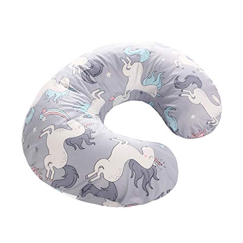 VERNASSA Nursing Pillow, Breastfeeding Baby Support Pillow| Newborn Infant Feeding Cushion | Portable for Travel (Grey Unicorn)