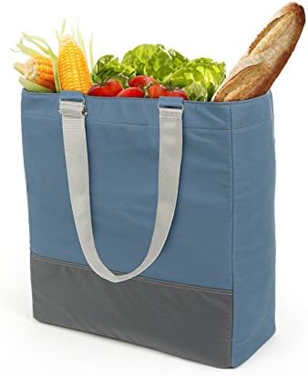 Insulated Canvas Tote Bag/Reusable Grocery Bag/Market Bag for Shopping, Farmers Market, Picnics & More | Multi Compartments & Built-In Shelf Organizes & Protects Produce By Cabaggage