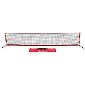 PowerNet Soccer Tennis Net | Portable Instant | Indoor Outdoor | Metal Collapsible Base Weighted | Durable Vertical Bow…