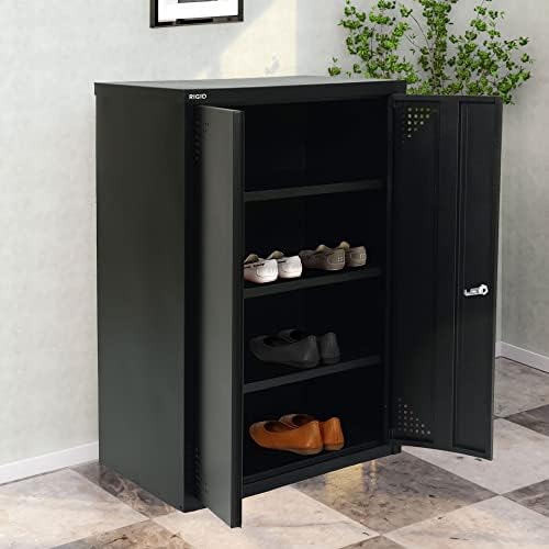 RIGID Steel Shoe Rack with Doors Shelves Storage Cabinet with