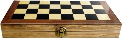 3 in 1 Folding 29cm Wooden Chess Backgammon Draughts Checkers Set
