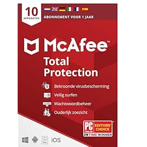 McAfee Total Protection 2022 | 10 apparaten| antivirusvirussoftware, internetbeveiliging | inclusief VPN…