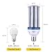 SkyGenius 54W LED Corn Light Bulb (E39 Large Mogul Base) 5500Lm 5000K Daylight, for Metal Halide HID HPS Replacement Garage Parking Lot High Bay Warehouse Street Lamp Lighting…