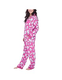 munki munki - Conjunto de pijama de franela para mujer