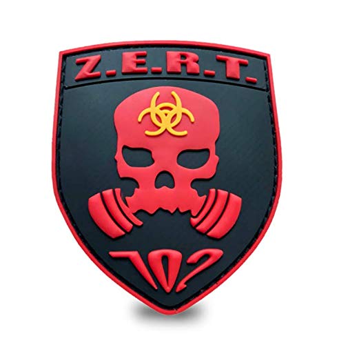 Morton Home Tactical Morale Patch Zombie Outbreak Response Team Embroidered PVC Applique Tactical Hook Rubber Patches (Skull Shield)
