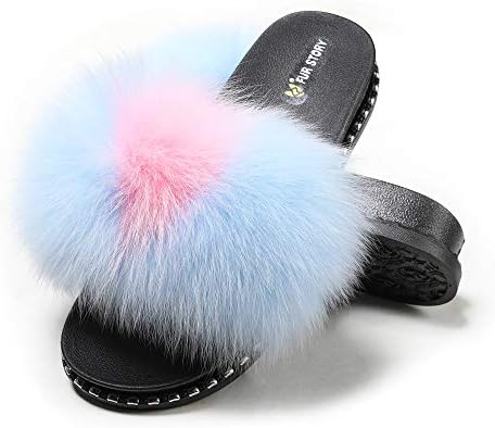 Fox fur slippers amazon Outlet