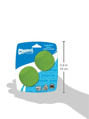 Chuckit! Medium Erratic Ball 2.5-Inch, 2-Pack