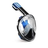 MIDRY Pro Snorkeling STARTER PACK Full Face Snorkel Mask + Anti Fog Spray + Carrying Bag - Easy Breathing Technology + Panoramic 180° View