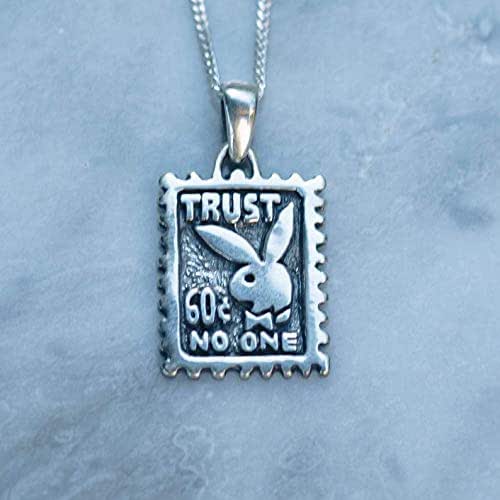 Vintage Playboy Bunny Stamp Necklace Pendant for Men or