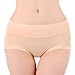 HOEREV Womens Comfort Middle Waist Bamboo Fiber Brief Panty, Pack of 3,Black ,XL/Tag Size XXXL