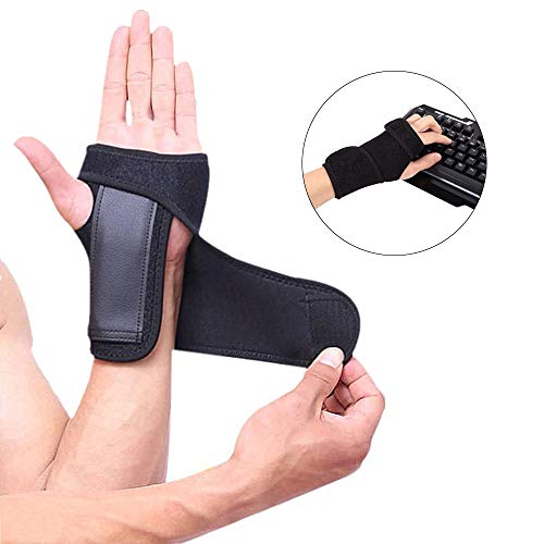 Right Hand Wrist Brace Carpal Tunnel Wrist Support Brace for Men, Women, Tendonitis,Arthritis,Bowling, Sports Injuries Pain Relief-Removable Splint - Adjustable Fits All Size Hands (Right Hand)