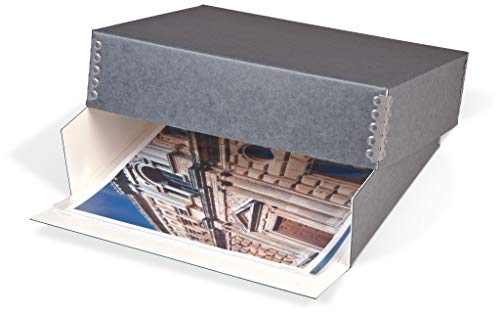 Gaylord Archival Blue/Grey Drop-Front Deep Lid Photo/Print Preservation Box – 8 1/2W x 10 1/2L x 3″H