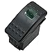 Amarine Made 12v 20 Amp Waterproof LED On/Off Boat Marine SPST 3P Rocker Switch with Light (Green)