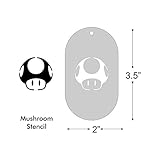 Stencil- Mario Mushroom, 1.25x1.25 Inch Image on 3.5x2 Border, Size 1