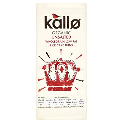 Kallo Organic Thin Unsalted Rice Cakes 130G