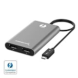 Sabrent Thunderbolt 3 to Dual DisplayPort Adapter [Supports Up to Two 4K 60Hz Monitors On Mac and Some Windows Systems] (TH-3DP2)