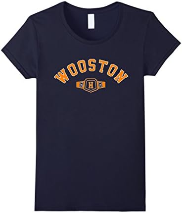 Womens Wooston Baseball Navy Blue Championship Belt T-Shirt Large Navy