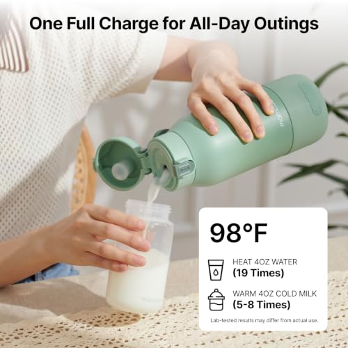 Momcozy Portable Bottle Warmer & Breastmilk Cooler Set On-the-Go Essentials | Nutrient Preserved, 24 Hours Cooling, Fast & Even Warming, Travel-Friendly, Easy Use, Large Capacity, Gift for Baby Registry