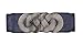 E-Clover Designer Metal Buckle Women's Elastic Waist Cinch Belt (Navy Blue)
