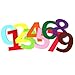 RERIVER Felt Numbers 3.2-Inch Tall 50Pcs 0-9(5 Sets) Assorted Bright Colors Party Room Banners Decoration School Projects