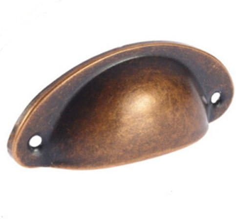 Eworld - Vintage Drawer Handle Pulls - Cabinet Pulls Hardware Oil Rubbed Bronze Pulls Cups - 5 Pack (Redish Bronze)
