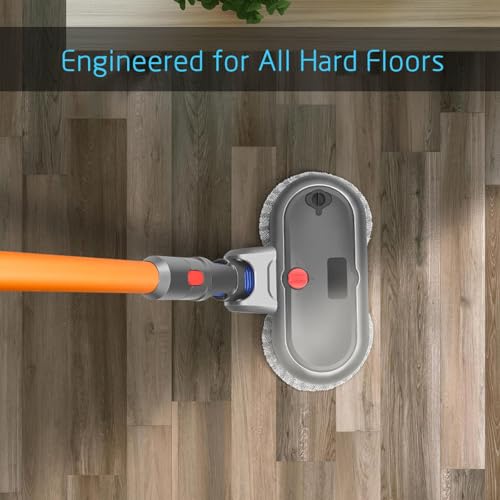 Electric Mop Attachment with Water Reservoir for Dyson V7 V8 V10 V11 V15 Vacuum Cleaners, LED Headlights, Automatic Cleaning Roller Brush for Sticky Messes and Pet Hair, for Hard Floors and Area Rugs