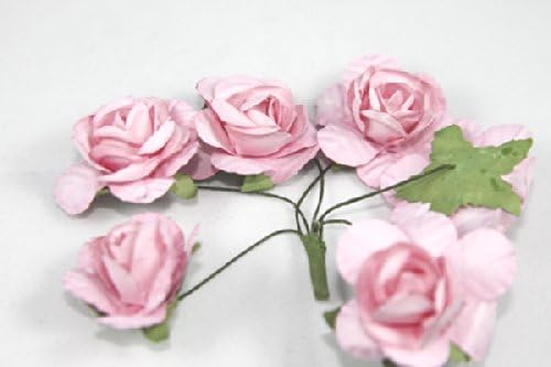 Small Rose Bulk Paper Flowers 1.25" Pink (144 Stems)