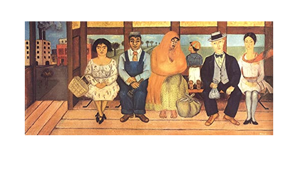 Amazon Com Frida Kahlo L Autobus 17 75 X 38 5 Poster 2004 Folk Art Multicolor Brown Blue Orange Posters Prints