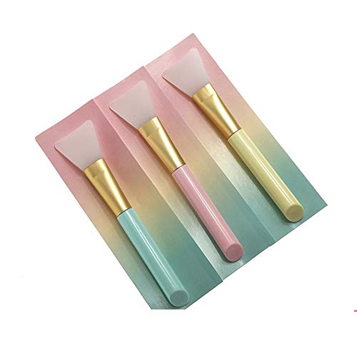 3pcs Mud Face Mask Brushes Silicone Soft Facial Mud Clay Charcoal Applicator Moisturizers Hairless Eye Body Lotion Butter Makeup Cosmetic DIY Tools Pinkiou