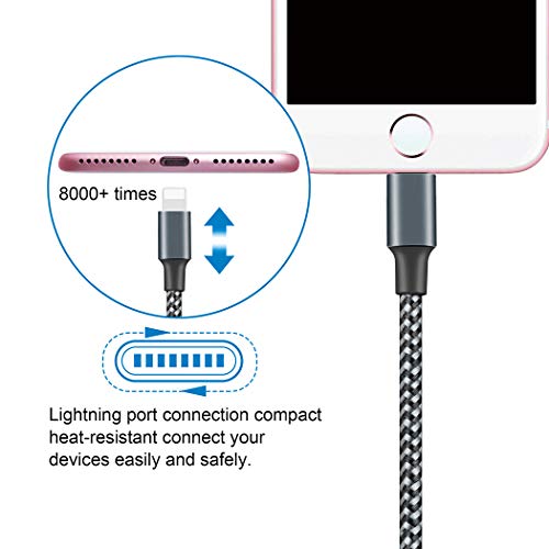 Cell Phone Charger 5Pack 3FT 3FT 3FT 3FT 3FT Nylon Braided USB Charging & Syncing Cable