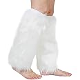 Barelove Women's Faux Fur Leg Warmers, Plush Soft Furry Fluffy Winter Long Boot Cuff Wrist Covers Boots Sleeves