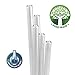 STRAWGRACE Thin Handmade Glass Straws, Straight - independently tested in DE - Set of 5 with Cleaning Brush - Glass Drinking Straws, Ideal for Smoothie etc - 23 cm x 8 mm, Healthy, Reusable, BPA Free