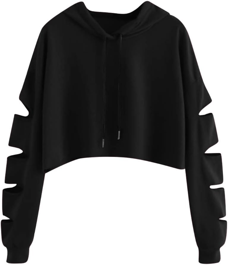 Women Fashion Sweatshirt Moose Print Long Sleeve Crop Top Teens