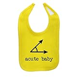 So Relative! Unisex Baby A Cute Baby (Acute Angle) Cotton Baby Bib (Yellow)