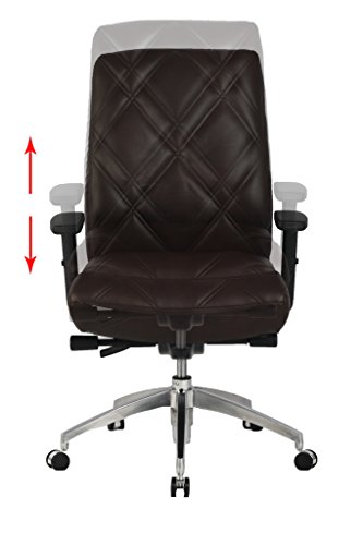 VIVA OFFICE Diamond Pattern High Back Bonded Leather Office Executive Chair Adjustable Armrest, Black
