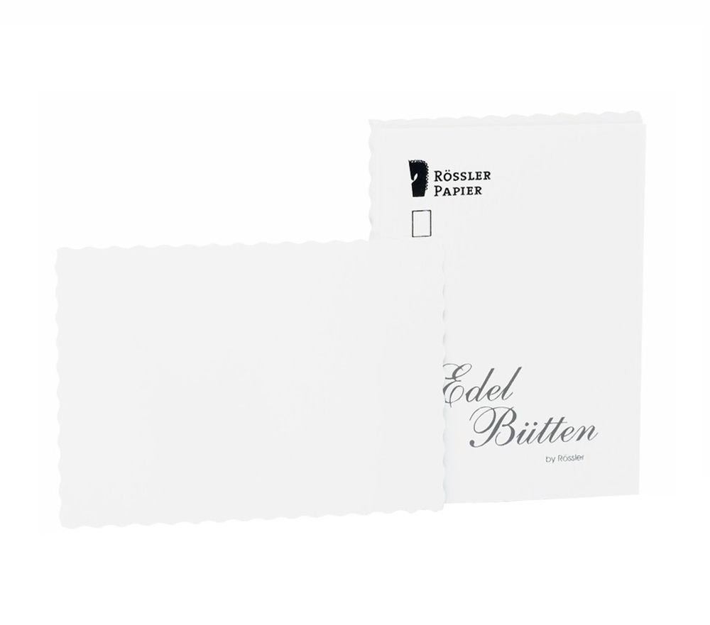 Rössler 2052388003 A6 Hammer Embossed Handmade Paper Card - White