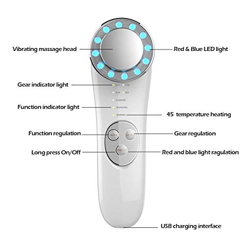 Facial Massager 7 In 1 Face Cleaner Lifting Machine High Frequency Machine Promote Face Cream Absorption Led Blue Red Light Wave Lift Firm Tighten Skin Wrinkles Skin Care Tools Pricepulse