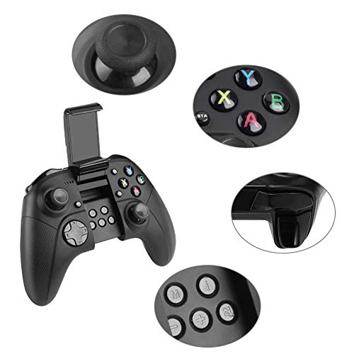 FiveEyes Gamepad Gaming Controller Wireless Bluetooth Gaming Joystick Joypad with Clamp Holder Compatible with iOS/iPhone/iPad/PS4 remote play - Black