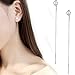 Leiothrix Dangle Pearl Earrings Elegant Korean Ear Line Jewelry Silver for Women and Girls