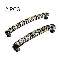 Tuuertge Vintage Door Handle 2PCs Zinc Alloy American Cabinet Door Handle Cabinet Drawer Double Hole Door Handle Rustic Pull (Color : As Shown, Size : A3)