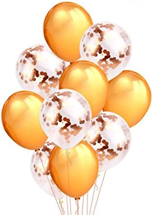 Yeefant Hot 10Pcs/Set Confetti Latex Birthday Party Gold Foil Balloons Decorative Event Banquet Favors Signs Pure Bunting Hanging Set for Living Room Bedroom,12 Inch,Multicolor