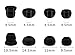 JNSA Eartips Earbuds Ear Tips Replacement for Powerbeats3 Powerbeats2, 4 Size 16PCS 8 Pair (Black)
